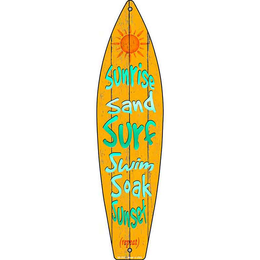 Sunrise Metal Surfboard Sign
