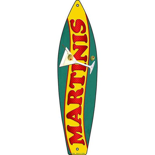 Martinis Metal Surfboard Sign