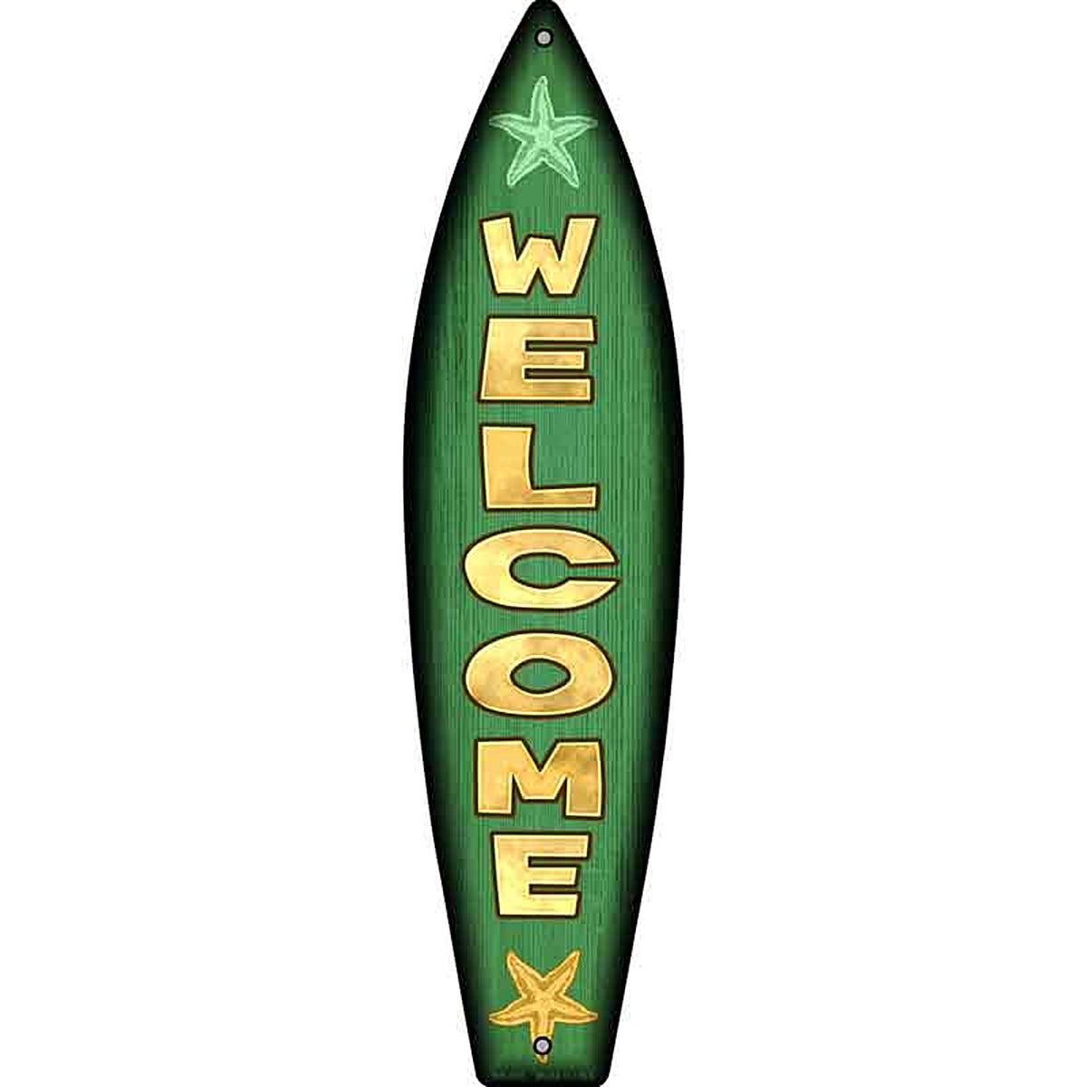 Welcome Metal Surfboard Sign