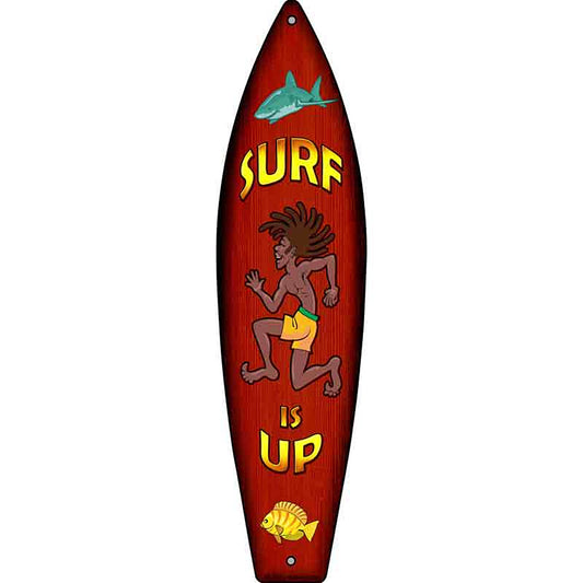 Surf Is Up Metal Surfboard Sign