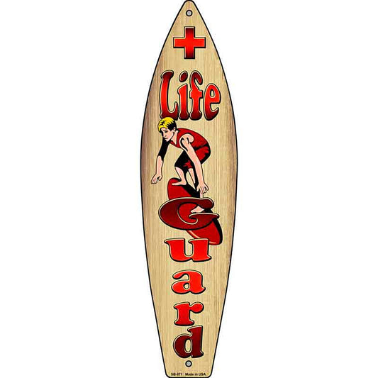 Life Guard On Surfboard Metal Surfboard Sign
