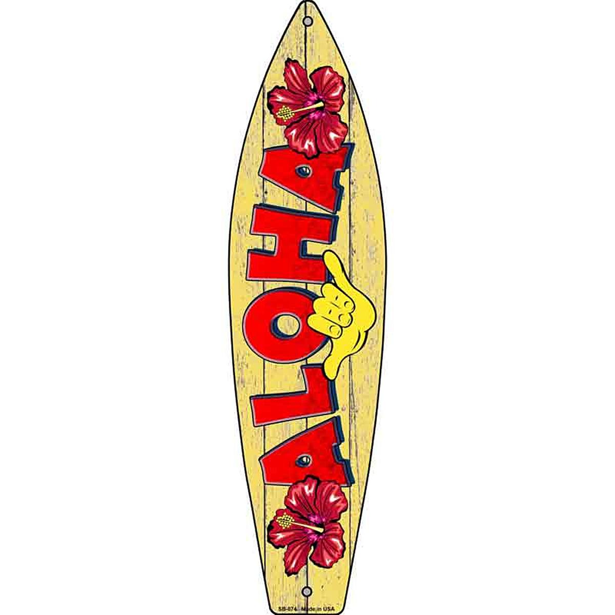 Aloha Metal Surfboard Sign