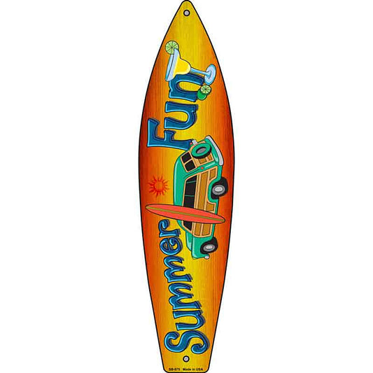 Summer Fun Metal Surfboard Sign