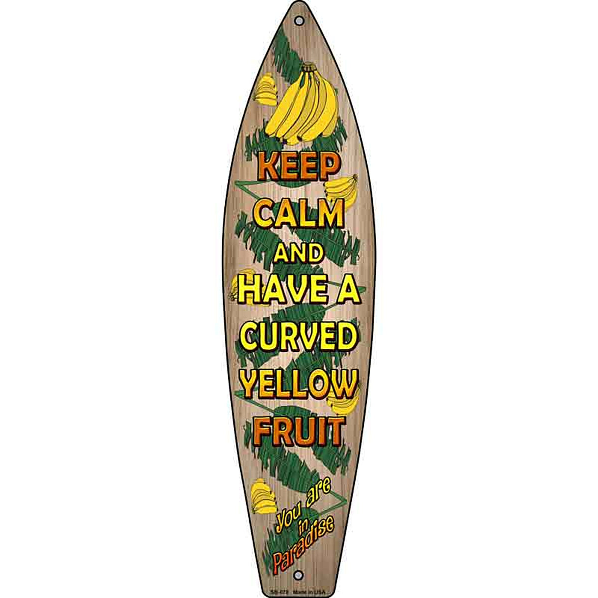 Keep Calm Metal Surfboard Sign