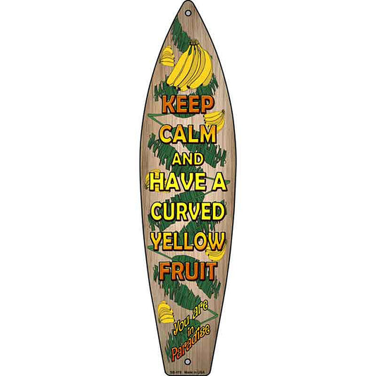 Keep Calm Metal Surfboard Sign
