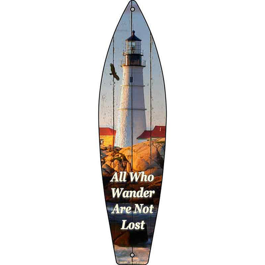 All Who Wander Not Lost Metal Surfboard Sign