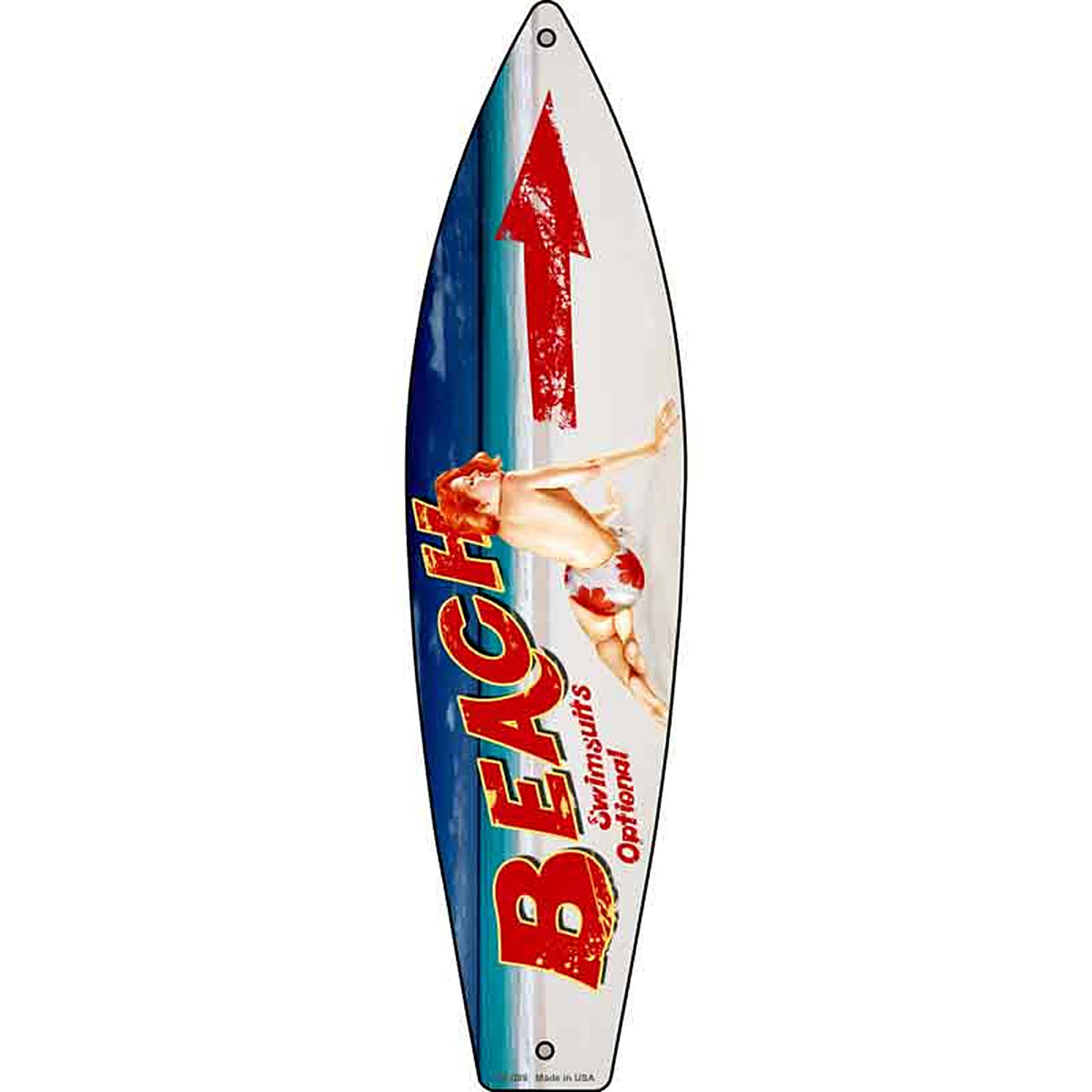 Beach Swimsuit Optional Metal Surfboard Sign