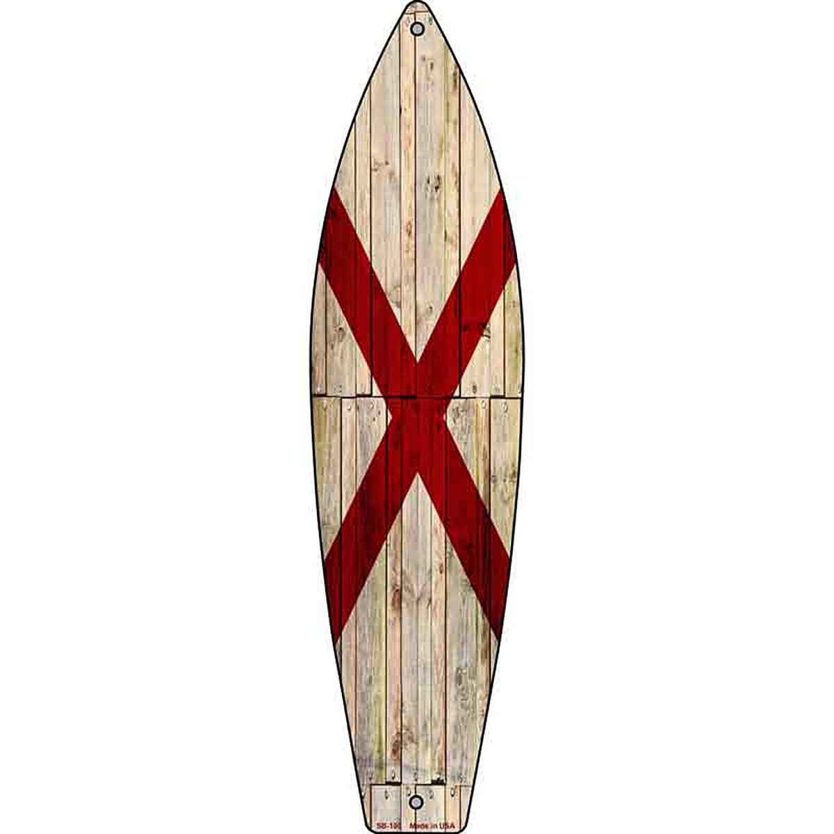 Alabama State Flag Metal Surfboard Sign