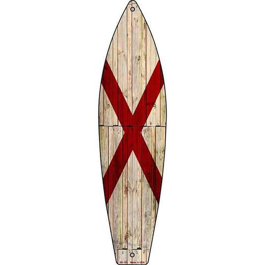 Alabama State Flag Metal Surfboard Sign