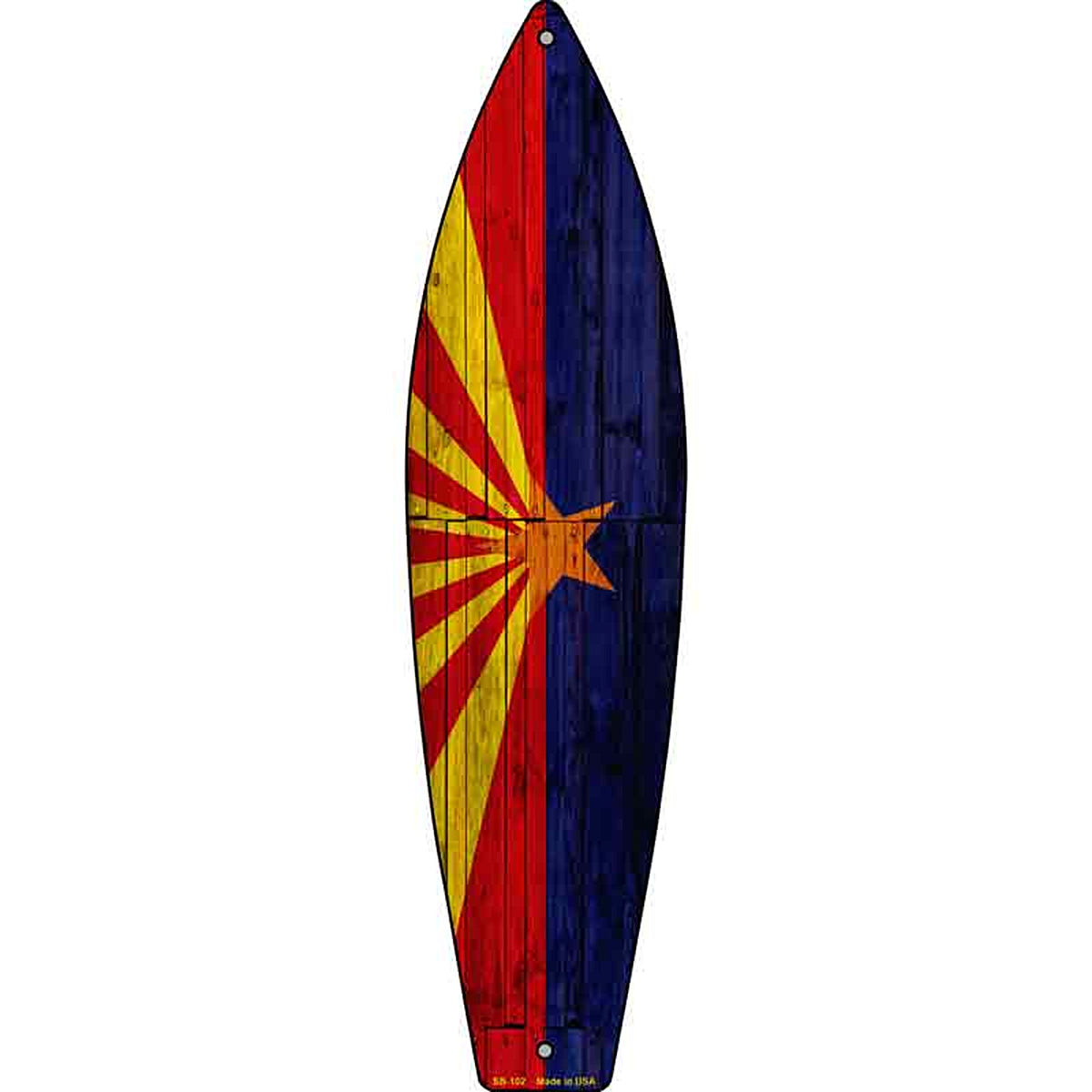 Arizona State Flag Metal Surfboard Sign