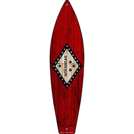 Arkansas State Flag Metal Surfboard Sign