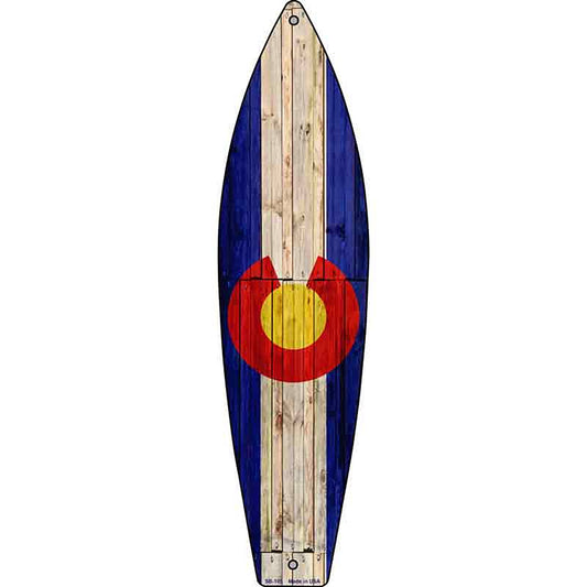 Colorado State Flag Metal Surfboard Sign