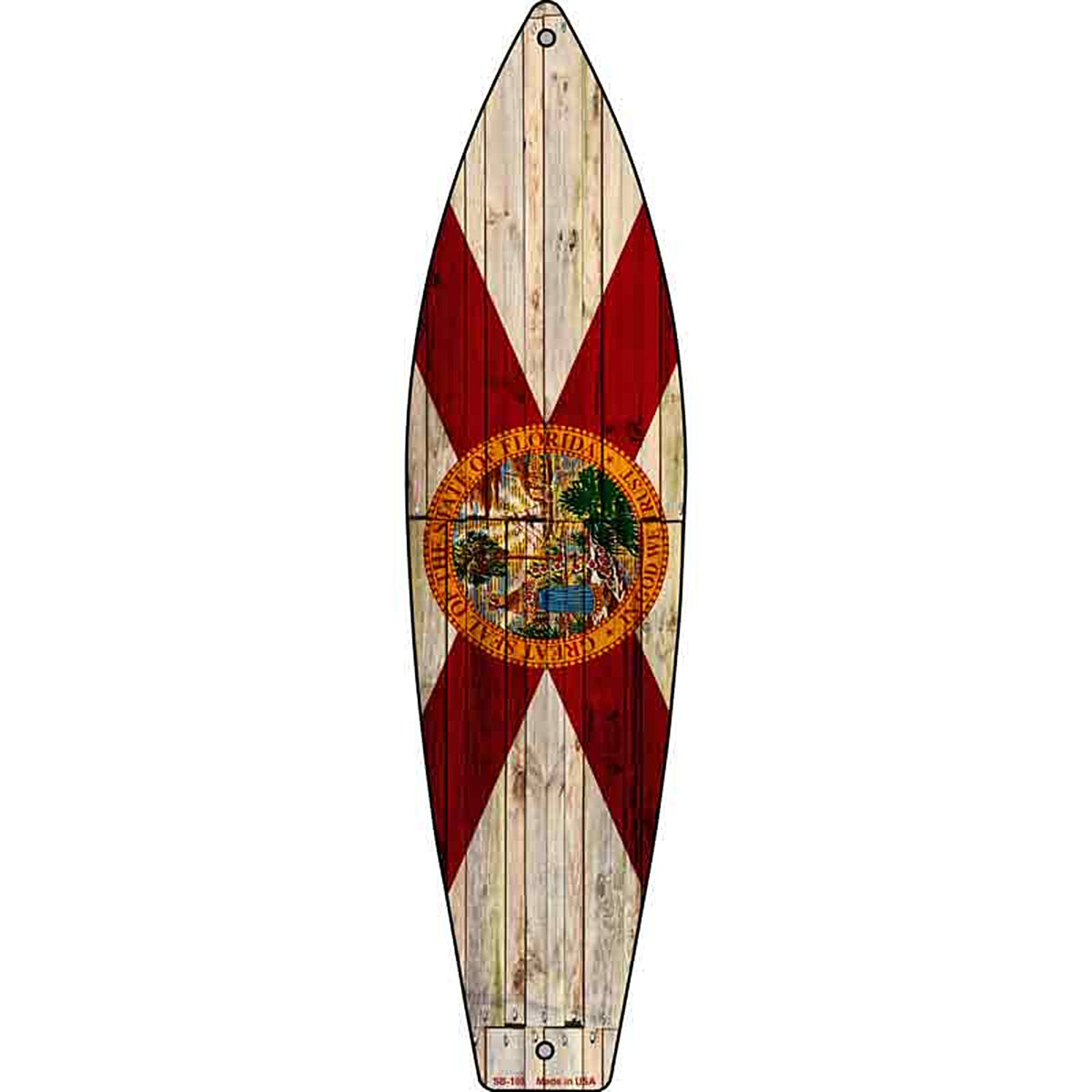 Florida State Flag Metal Surfboard Sign