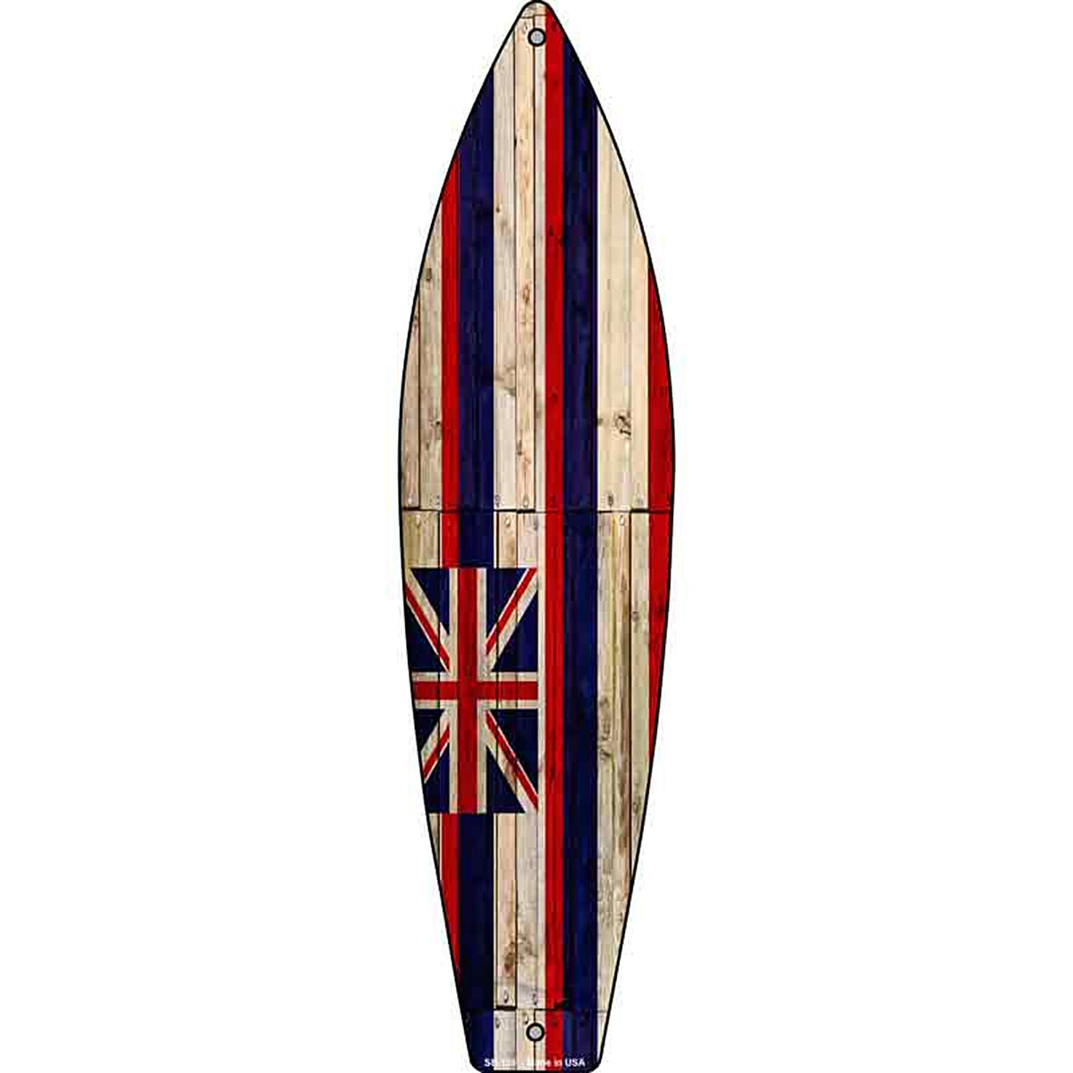 Hawaii State Flag Metal Surfboard Sign