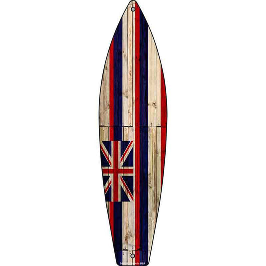 Hawaii State Flag Metal Surfboard Sign