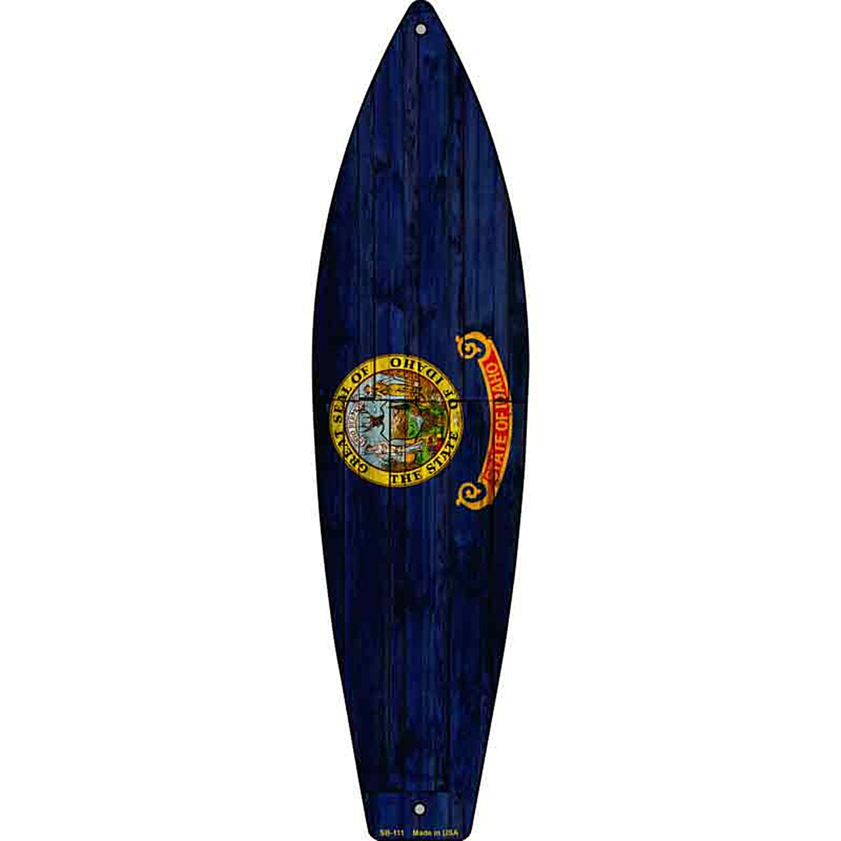 Idaho State Flag Metal Surfboard Sign