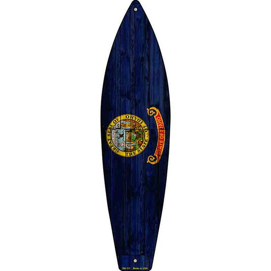 Idaho State Flag Metal Surfboard Sign