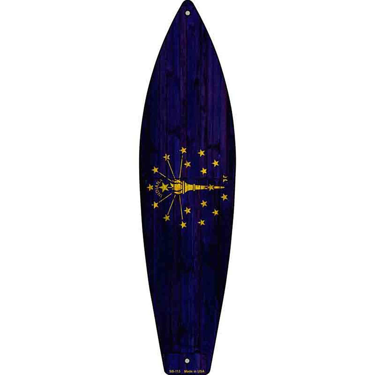 Indiana State Flag Metal Surfboard Sign