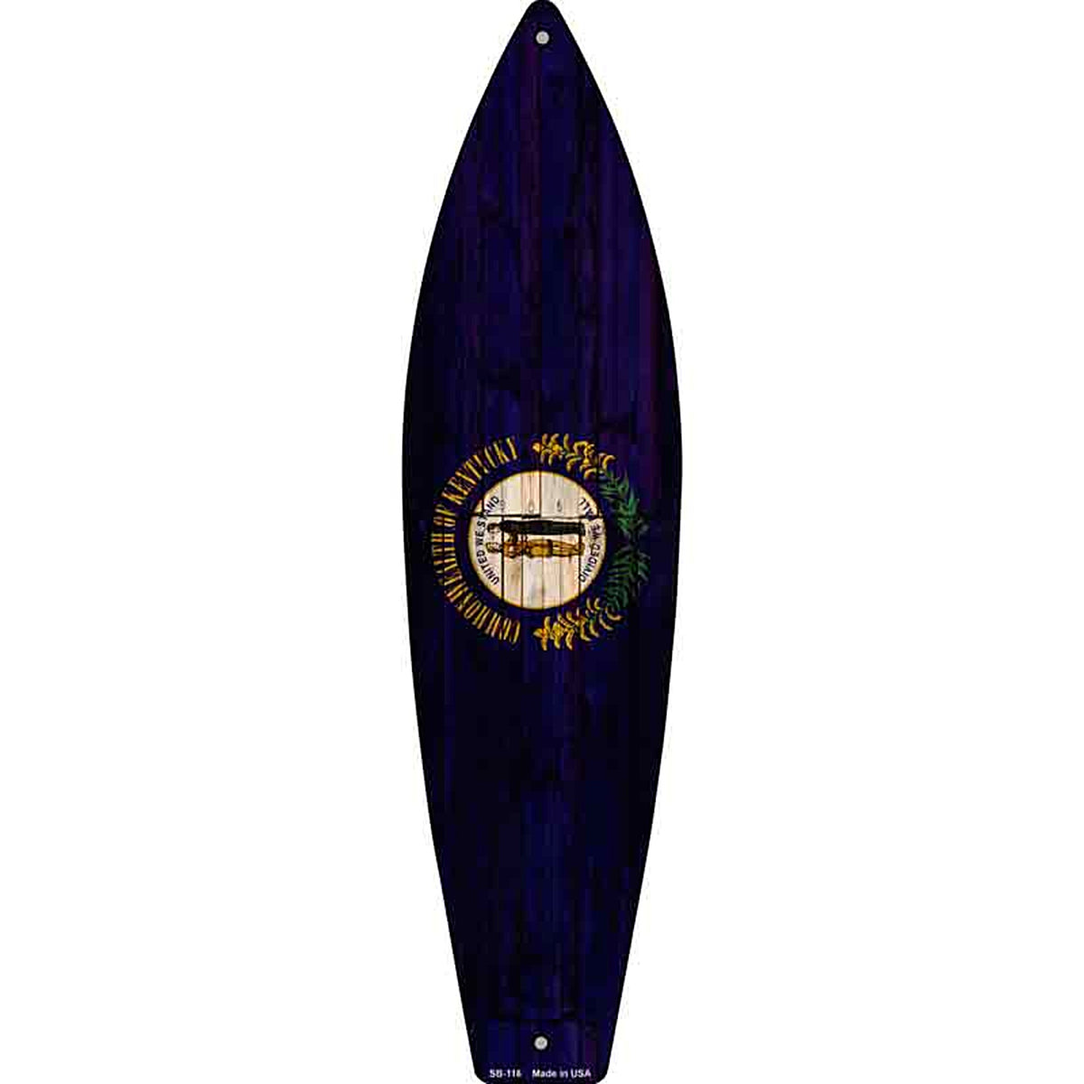 Kentucky State Flag Metal Surfboard Sign