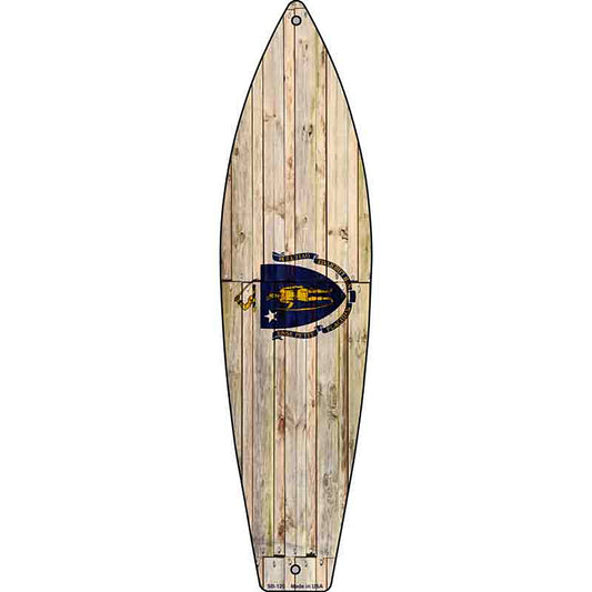 Massachusetts State Flag Metal Surfboard Sign
