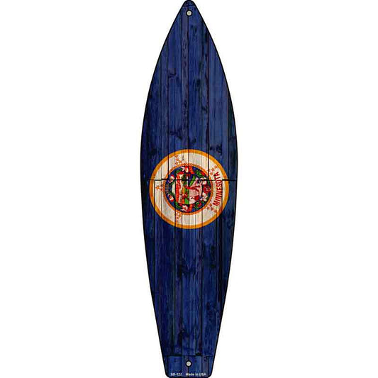 Minnesota State Flag Metal Surfboard Sign