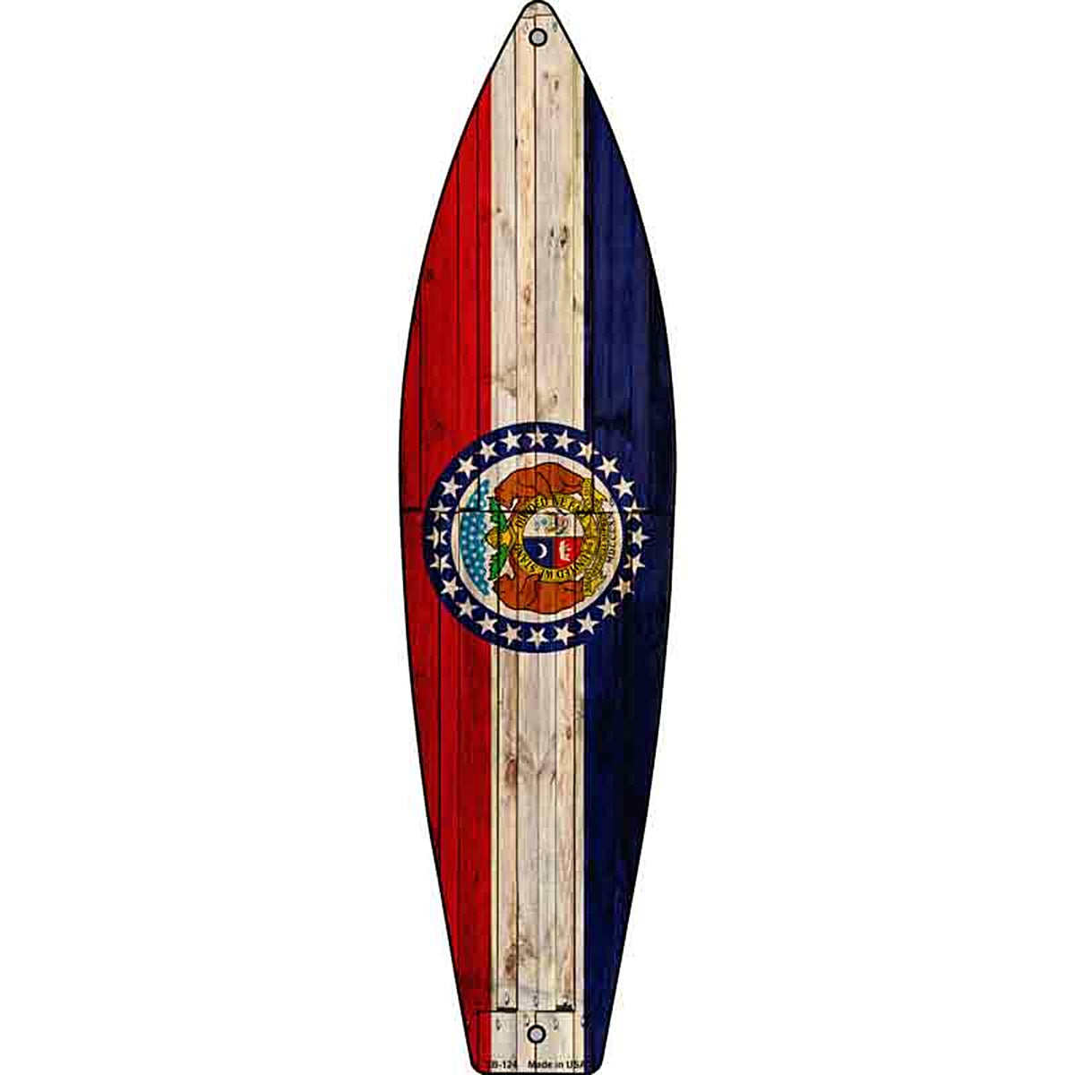 Missouri State Flag Metal Surfboard Sign
