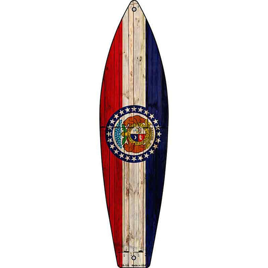 Missouri State Flag Metal Surfboard Sign