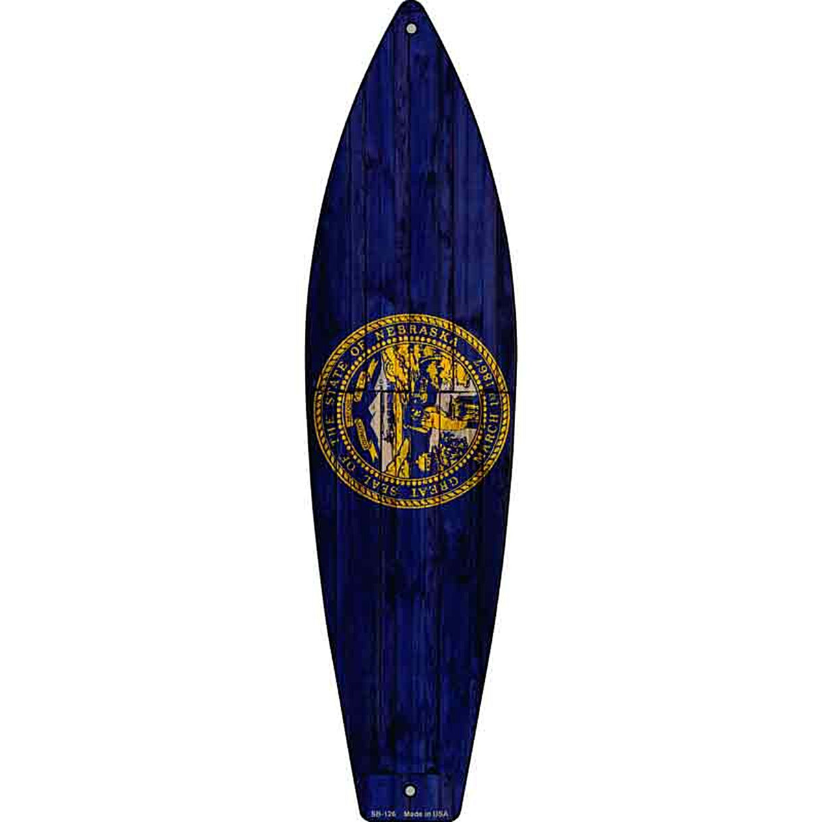 Nebraska State Flag Metal Surfboard Sign