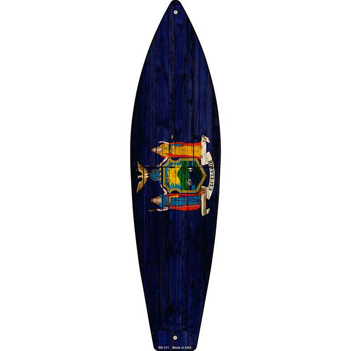 New York State Flag Metal Surfboard Sign