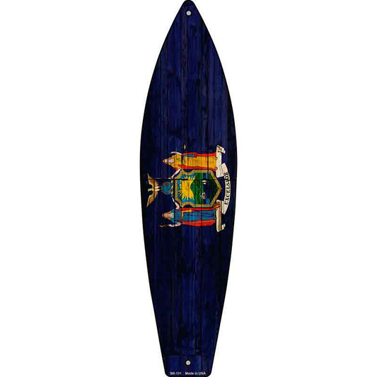 New York State Flag Metal Surfboard Sign