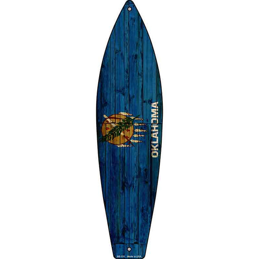 Oklahoma State Flag Metal Surfboard Sign