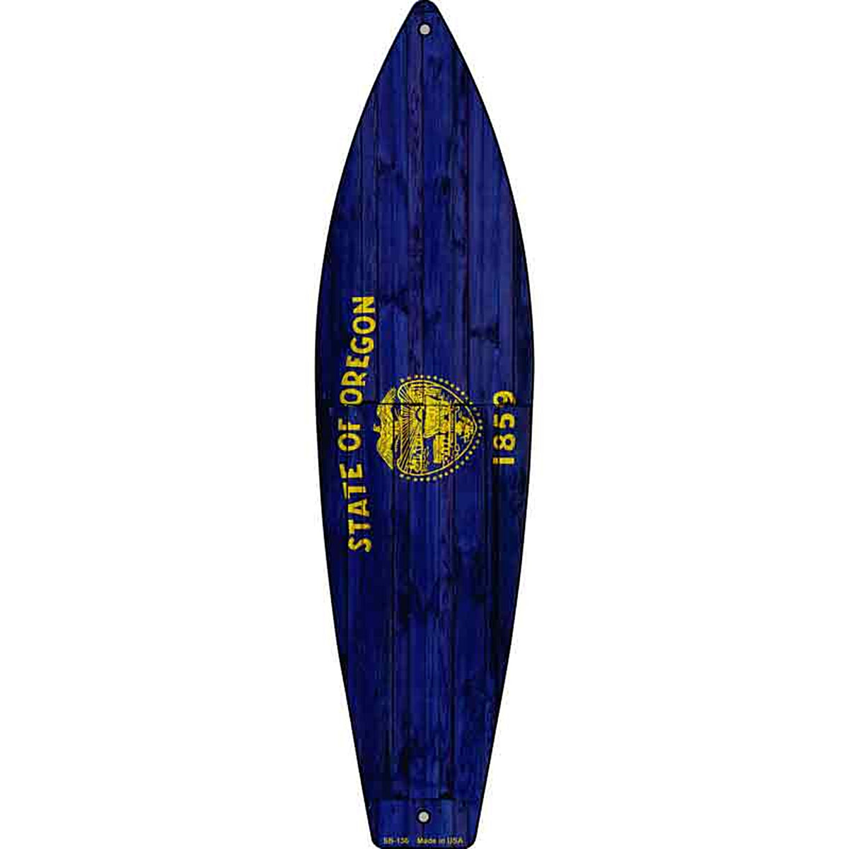 Oregon State Flag Metal Surfboard Sign
