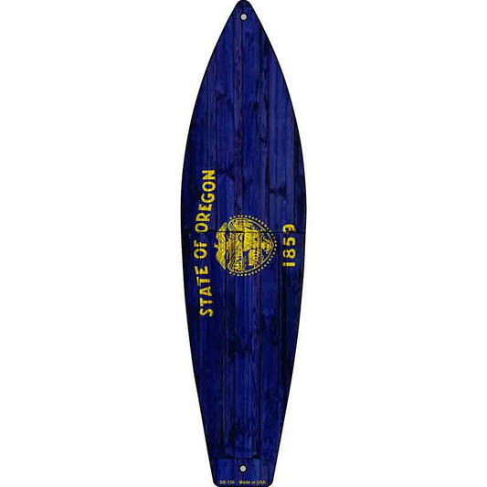 Oregon State Flag Metal Surfboard Sign