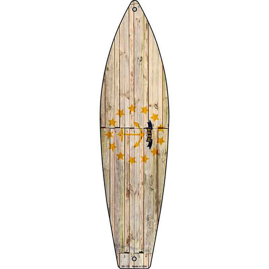 Rhode Island State Flag Metal Surfboard Sign