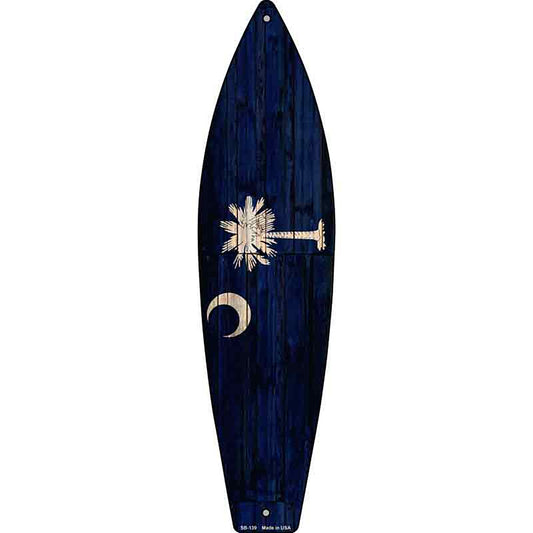 South Carolina State Flag Metal Surfboard Sign