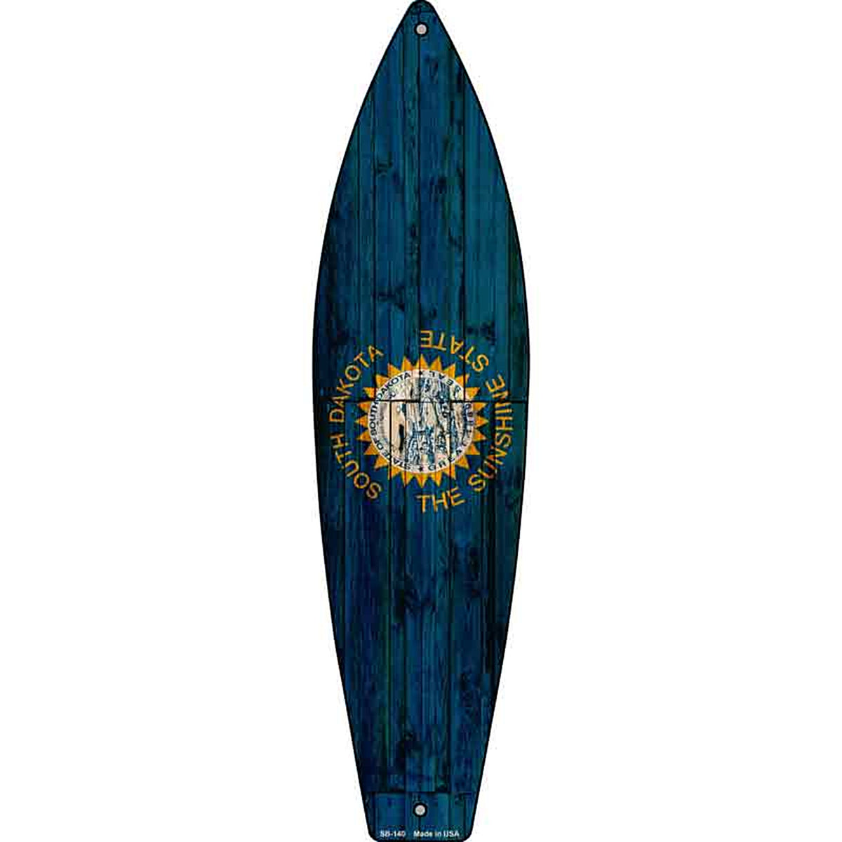 South Dakota State Flag Metal Surfboard Sign
