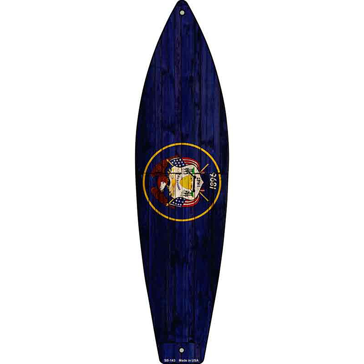 Utah State Flag Metal Surfboard Sign