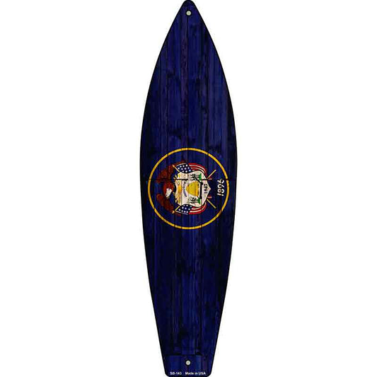Utah State Flag Metal Surfboard Sign