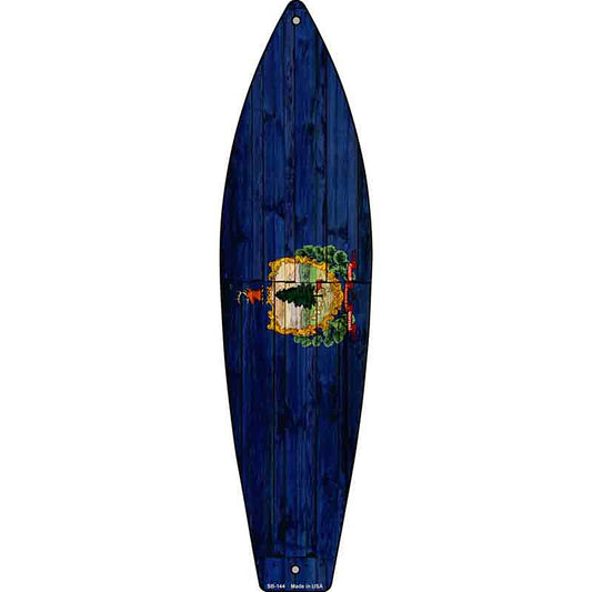 Vermont State Flag Metal Surfboard Sign