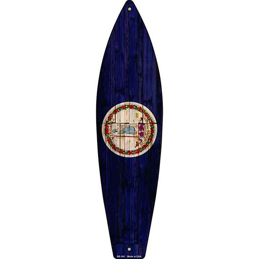 Virginia State Flag Metal Surfboard Sign