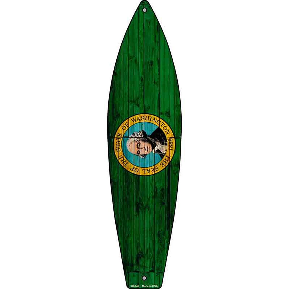Washington State Flag Metal Surfboard Sign