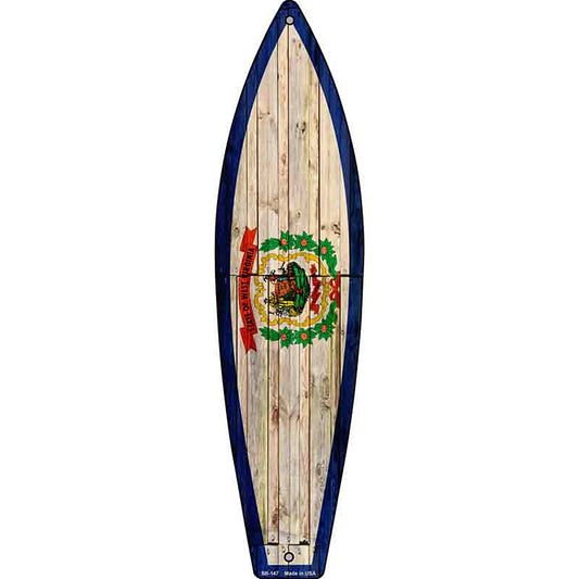 West Virginia State Flag Metal Surfboard Sign