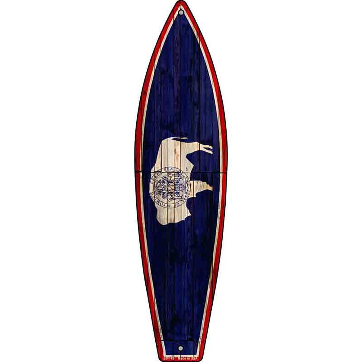 Wyoming State Flag Metal Surfboard Sign