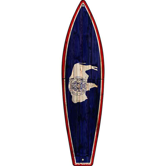 Wyoming State Flag Metal Surfboard Sign