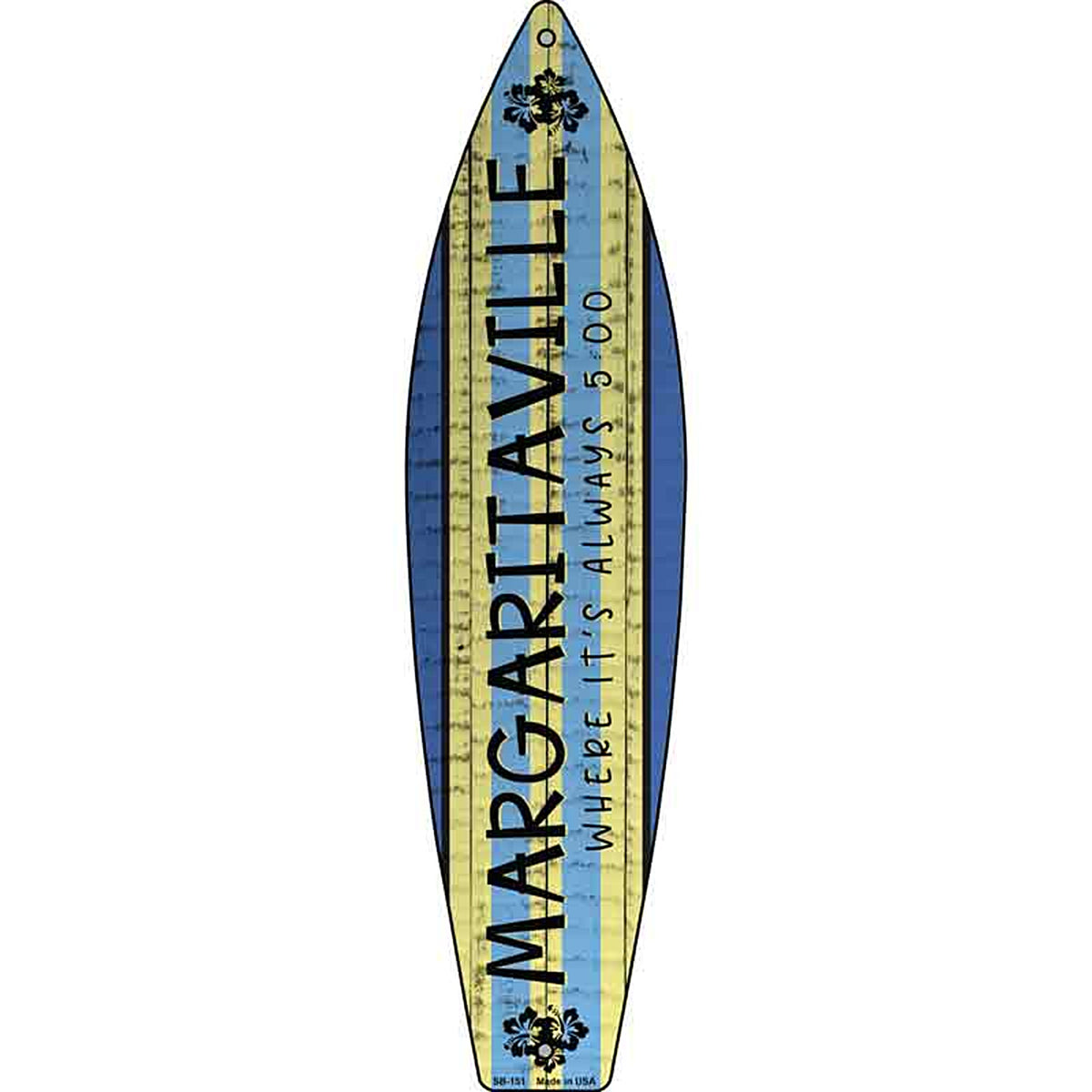 Margaritaville Metal Surfboard Sign
