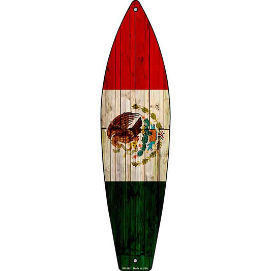 Mexico Flag Metal Surfboard Sign