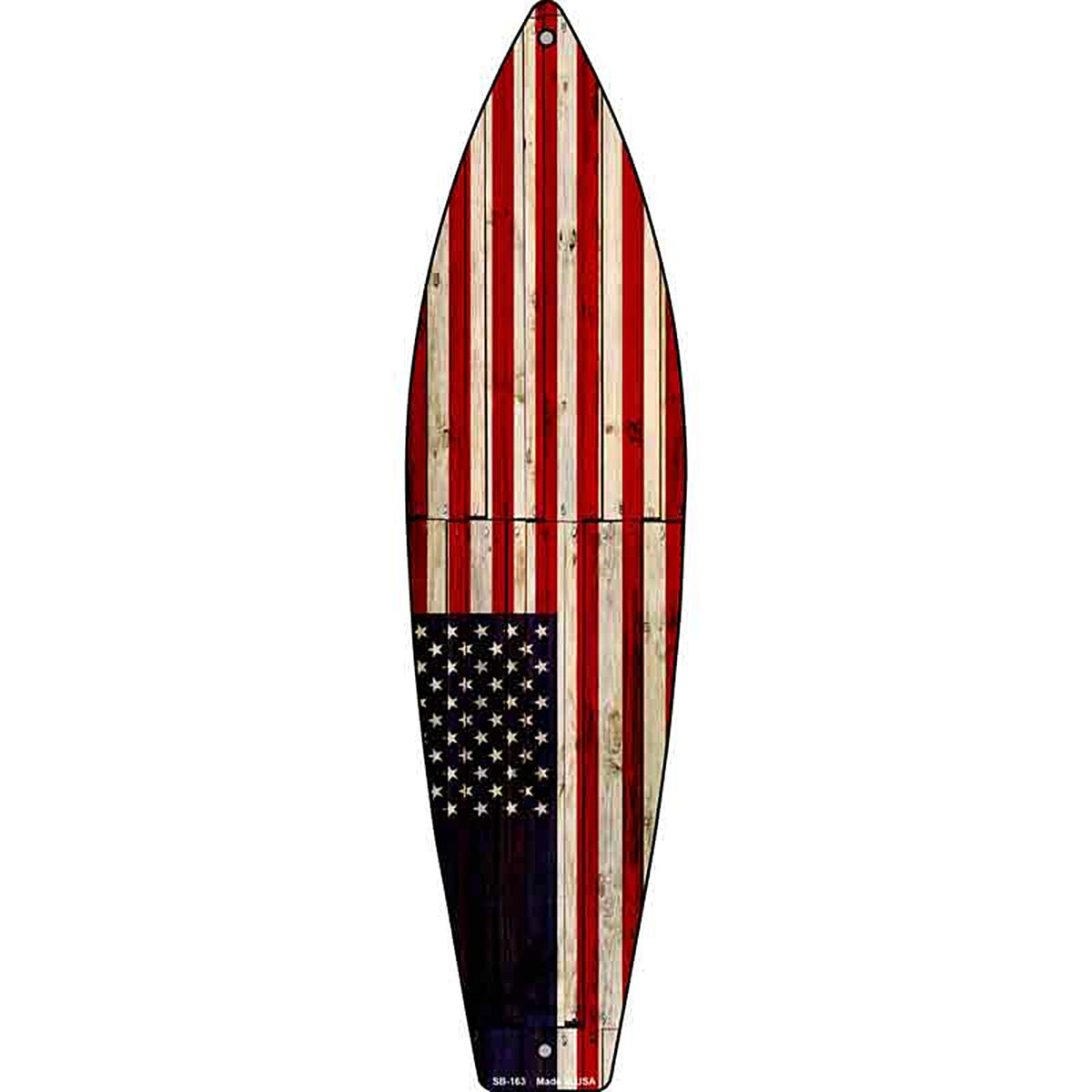 American Flag Metal Surfboard Sign