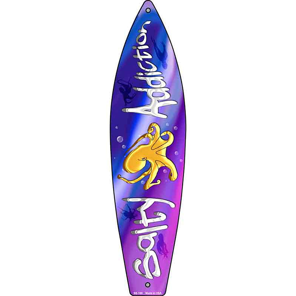 Salty Addiction Novelty Metal Surfboard