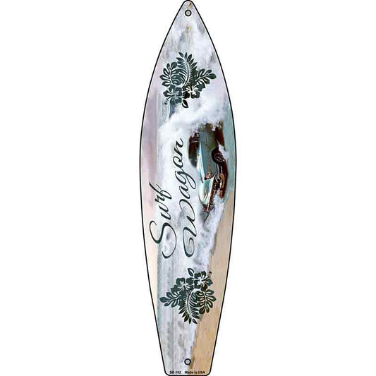Surf Wagon Metal Surfboard Sign