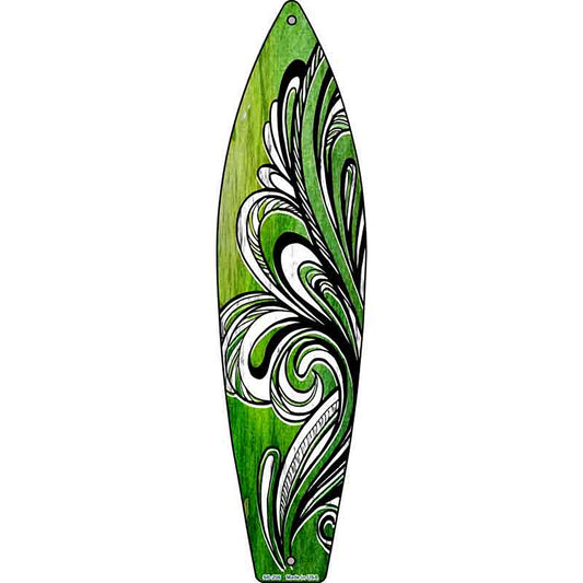 Green Tribal Design Metal Surfboard Sign